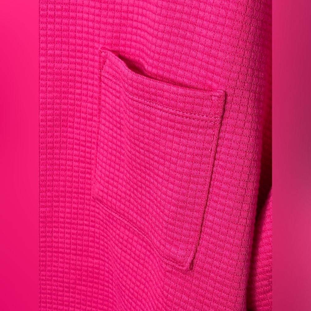 Talbots Plus Fuchsia Pink Mock neck Pullover Knit Sweater Shoulder Button Detail - Picture 8 of 11